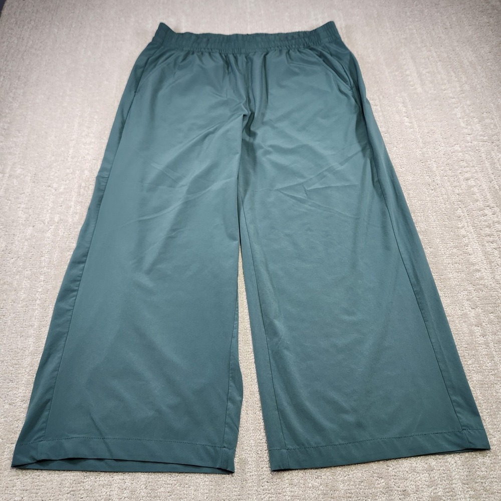 Eddie Bauer Pants Women Large Wide Leg Crop Stretch Hiking Athleisure